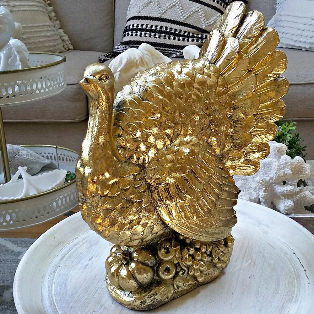 NEW! BOHO Farmhouse GOLD FALL TURKEY DECOR